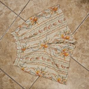 Ralph Lauren Floral Women Shorts - Cream and Orange